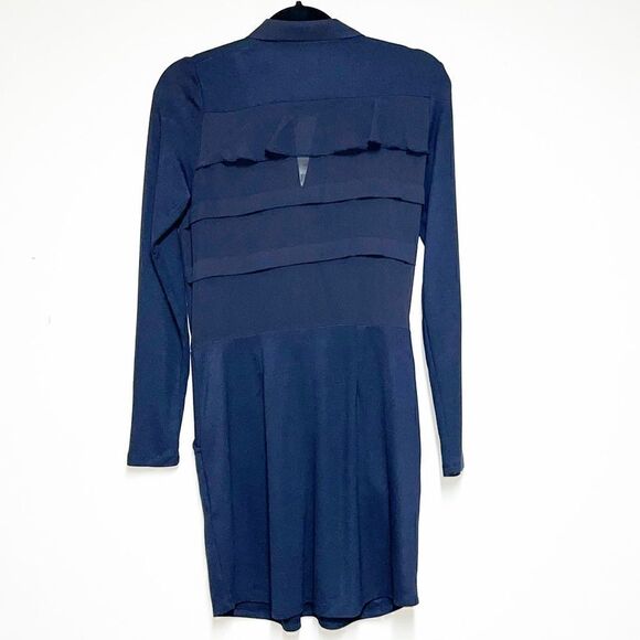 NWT French Connection Fast Grace Pleat Dress Navy Sz Womens 4 - Picture 2 of 7